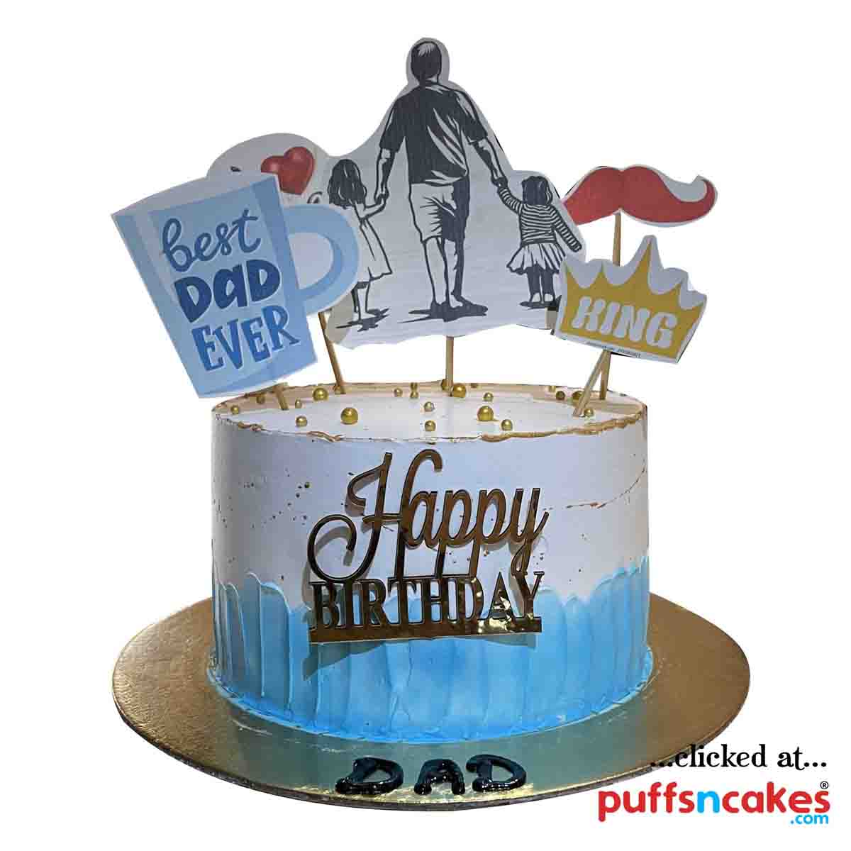 (1901) Men Best Dad Ever Father's Day Theme Cake